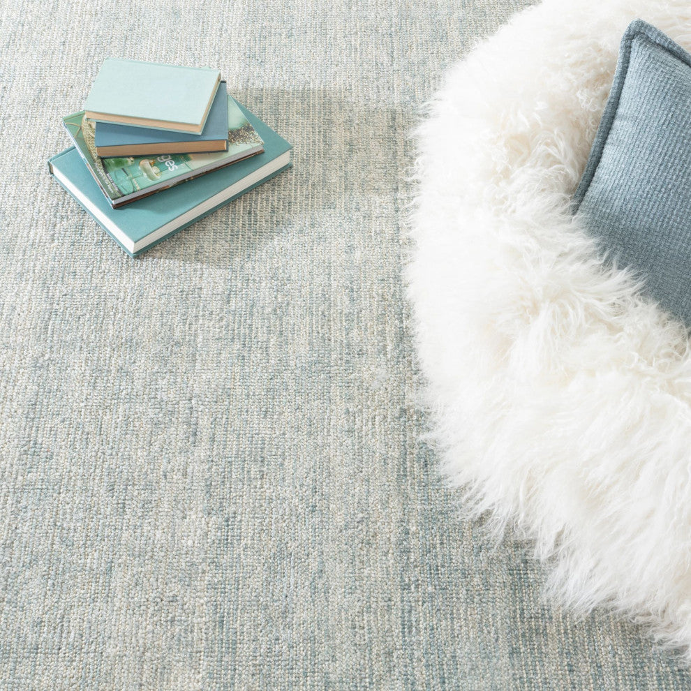 Dash & Albert Quartz Ocean Handwoven Viscose/Cotton Rug, Blue, 6' x 9'