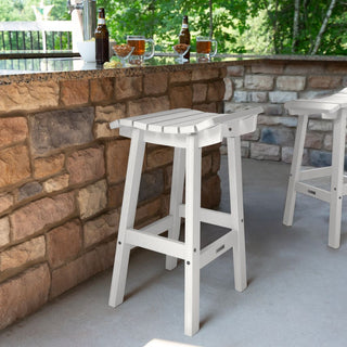Summit Square Bar Height Stool, White