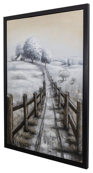 'Country Road I Wall Art Hand Painted on Canvas framed With 3D elements