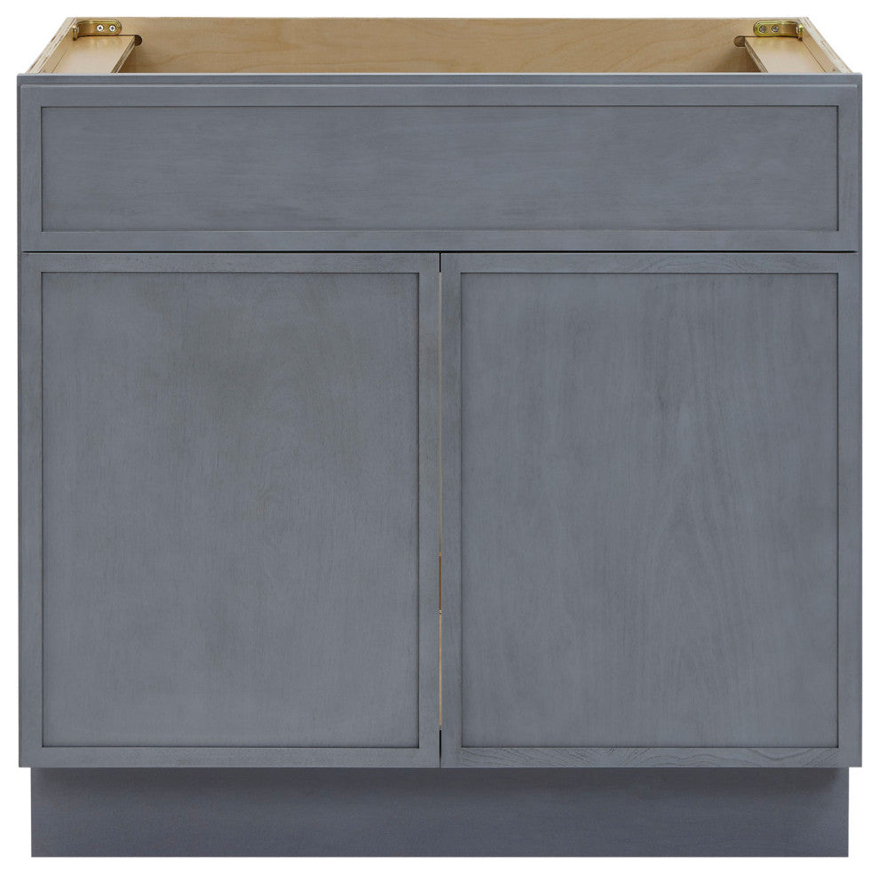 Vanity Art Birch Plywood Single Base Storage Cabinet, Smoky Gray, 33"