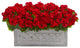 18" Geranium Artificial Plant, Stone Planter, Indoor/Outdoor, Red