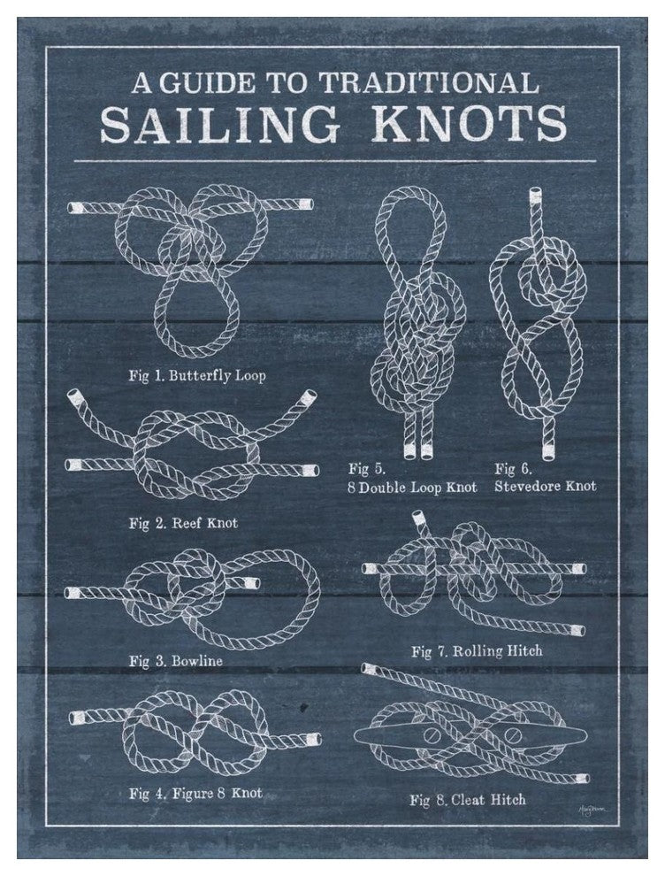 "Vintage Sailing Knots I" Digital Paper Print by Mary Urban, 38"x50"