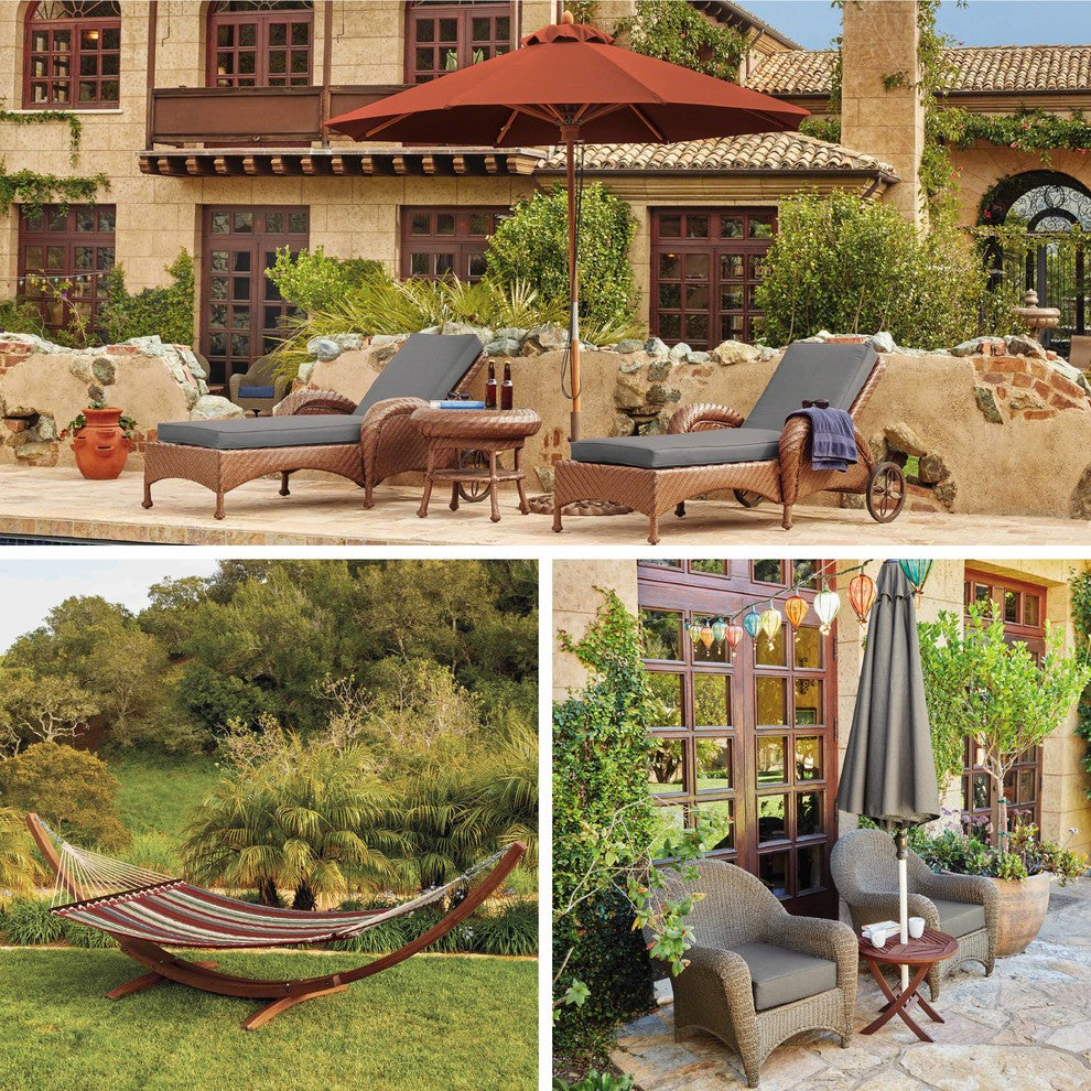 Patio Chaise Lounge Cushion, Light Charcoal Gray, 80"x26"x3"