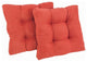 19" Squared Microsuede Tufted Dining Chair Cushion, Set of 2, Cardinal Red