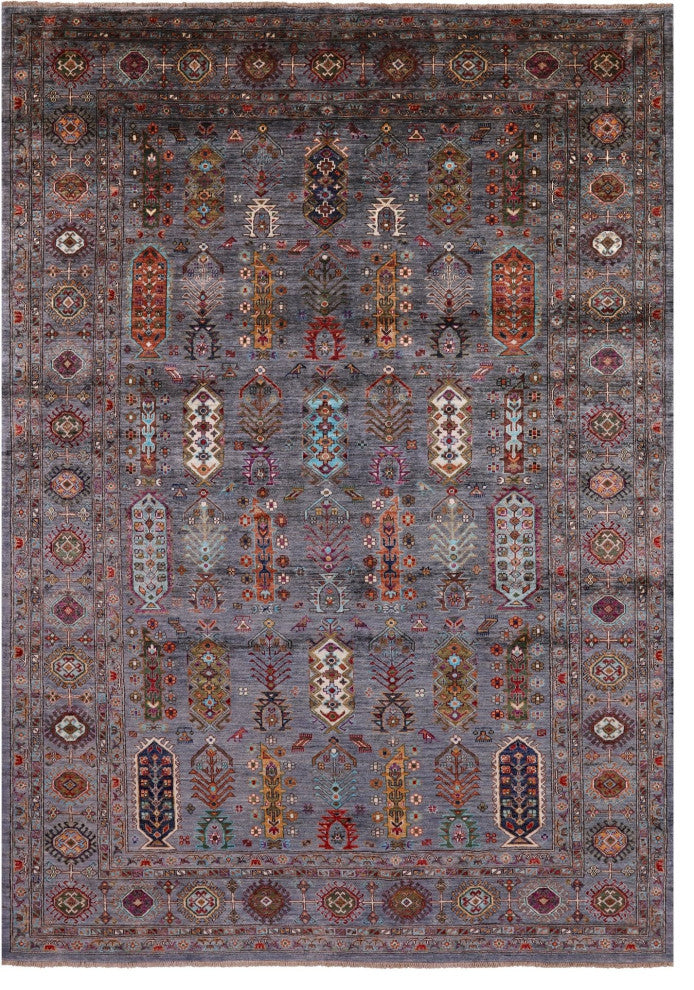 Fine Turkmen Ersari Handmade Wool Rug 6' 7" X 9' 9" - Q12483
