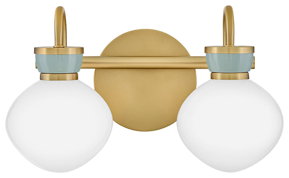 Lark Lucy Small Two Light Vanity, Lacquered Brass