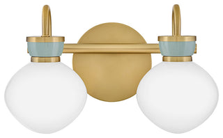 Lark Lucy Small Two Light Vanity, Lacquered Brass