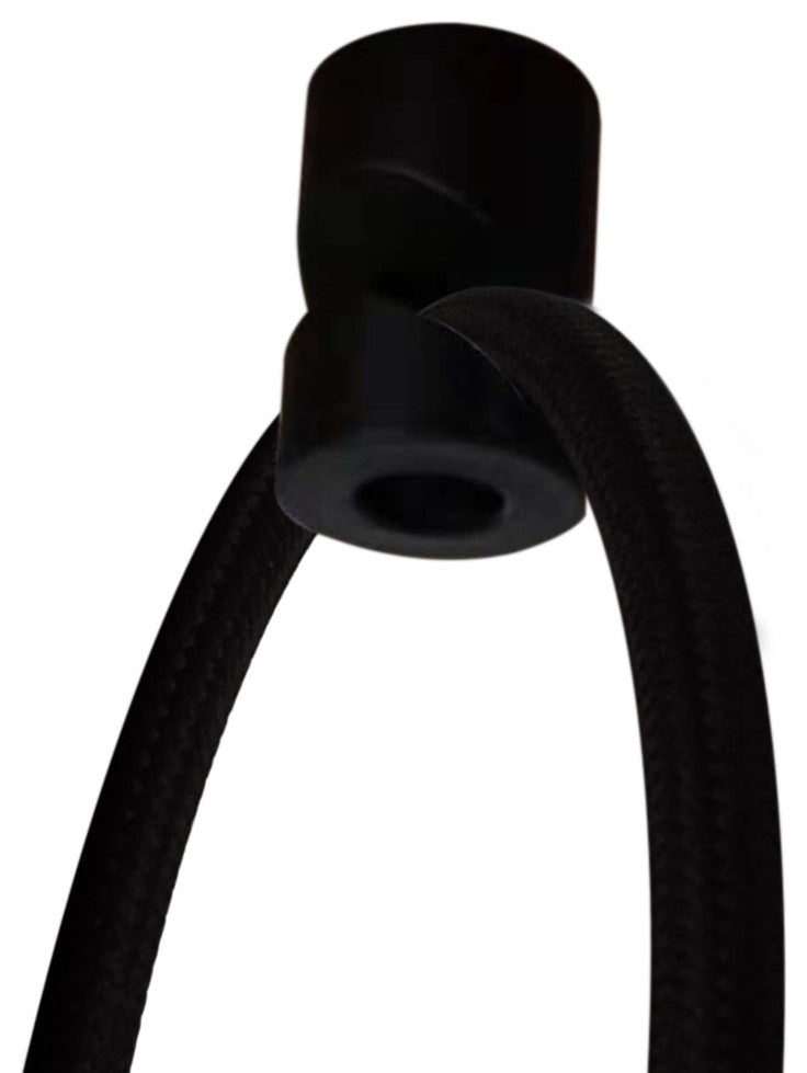 1 Light Swag Plug-In Pendant 16"w Textured Oatmeal Shade, 17' Black Cord