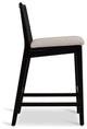 Modern Brazilian, Nardia, Cane Counter Stool, Ebano/Crafted Glaze
