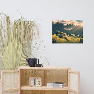 Sun Rays and Santa Maddalena Landscape Photo Loose Wall Art Prints, 18" X 24"