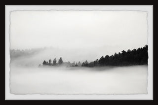 "Foggy Dark Mountains" Framed Painting Print, 24x16