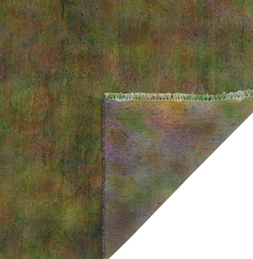 Vintage Distressed Saeedeh Green/Purple Rug, 4'7x6'3