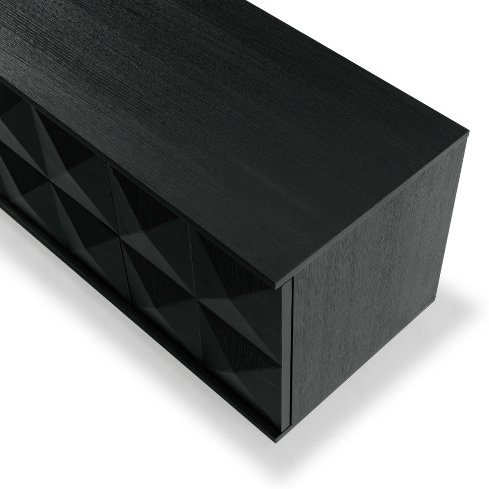 Safavieh Couture Patty 4 Door Wood Media Stand, Black