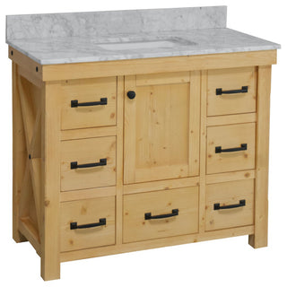 Tuscany 42" Bathroom Vanity, Drift Wood, Carrara Marble