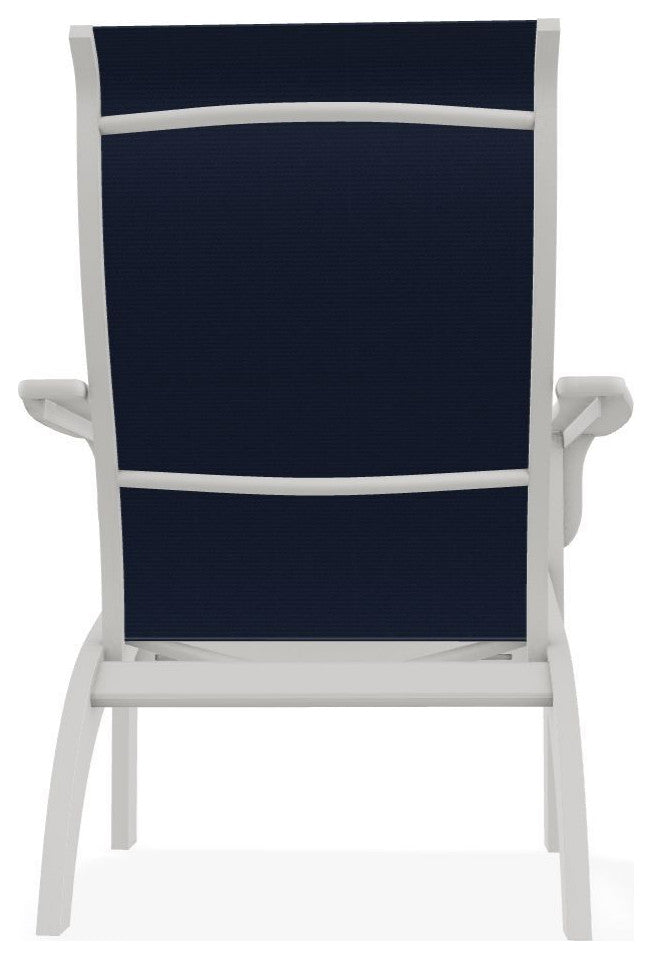 Adirondack Sling Outdoor Adirondack Armchair, Navy/Snow