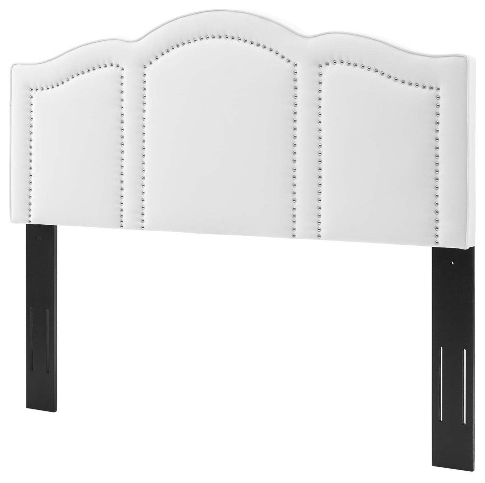 Headboard, King Size, Velvet, White, Modern Contemporary, Bedroom Master Suite