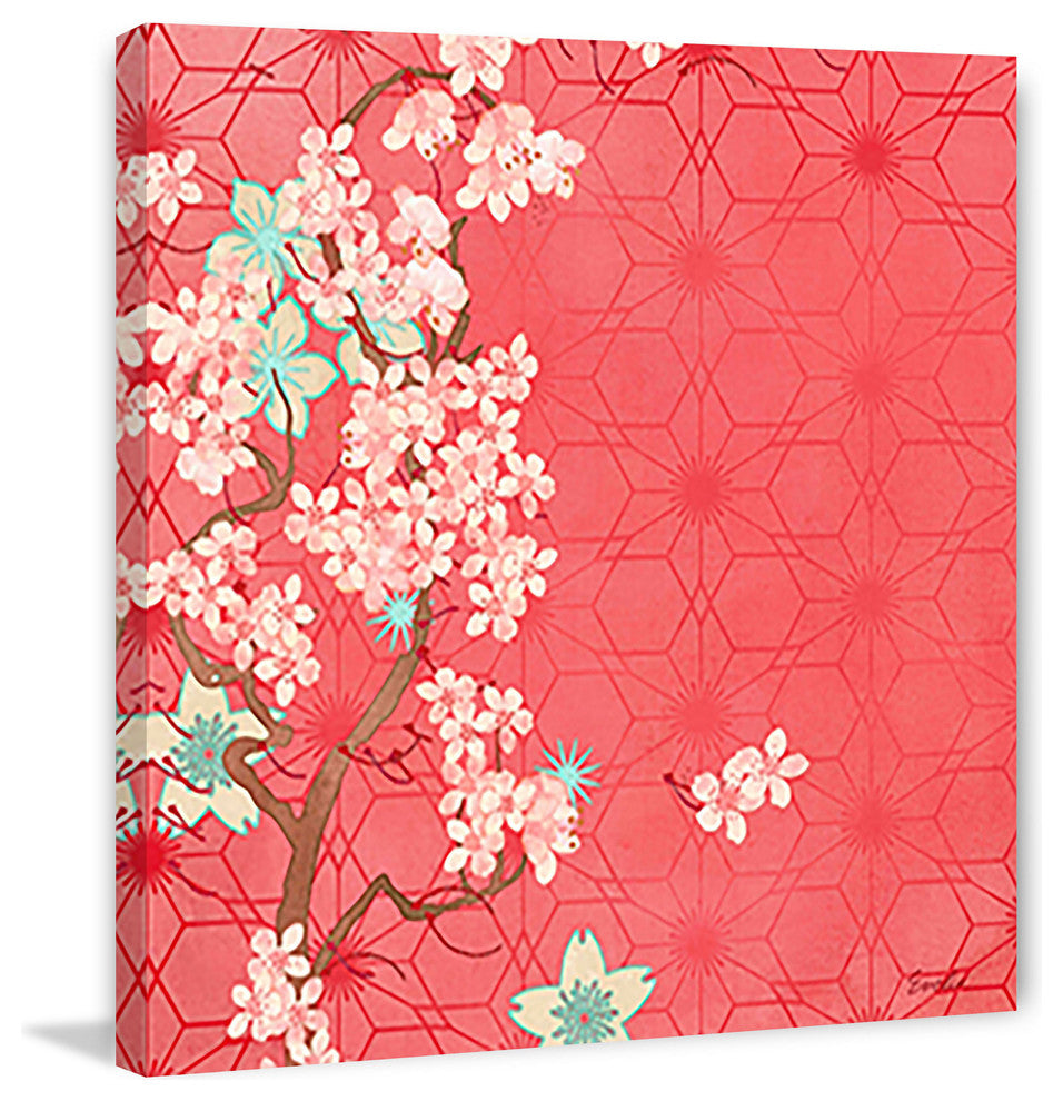 "December Cherry Blooms" Painting Print on Canvas by Evelia