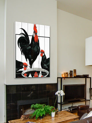 "Journal Poultry 2" Painting Print on White Wood