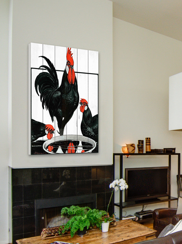 "Journal Poultry 2" Painting Print on White Wood