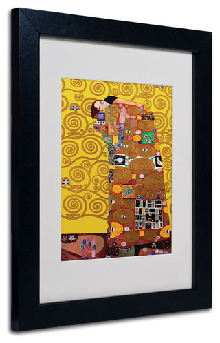 'Fulfillment' Matted Framed Canvas Art by Gustav Klimt