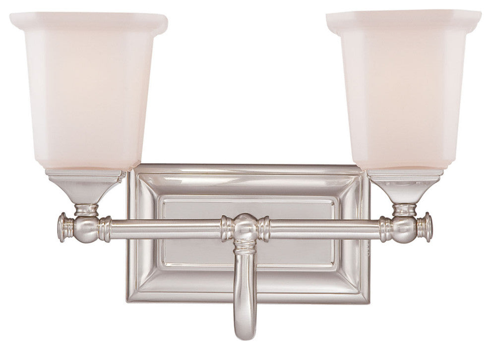 Nicholas 2-Light Bath Vanity, Brushed Nickel