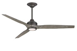 Fanimation Spitfire 64" Fan/LED Light, Matte Greige, Matte Greige/Weathered Wood Blades