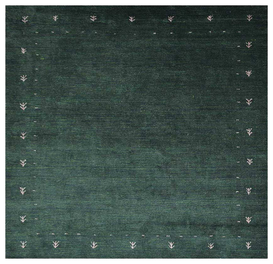 HAND KNOTTED LOOM SILK ECO-FRIENDLY AREA RUGS -8'x8',Square,Green,Contemporary