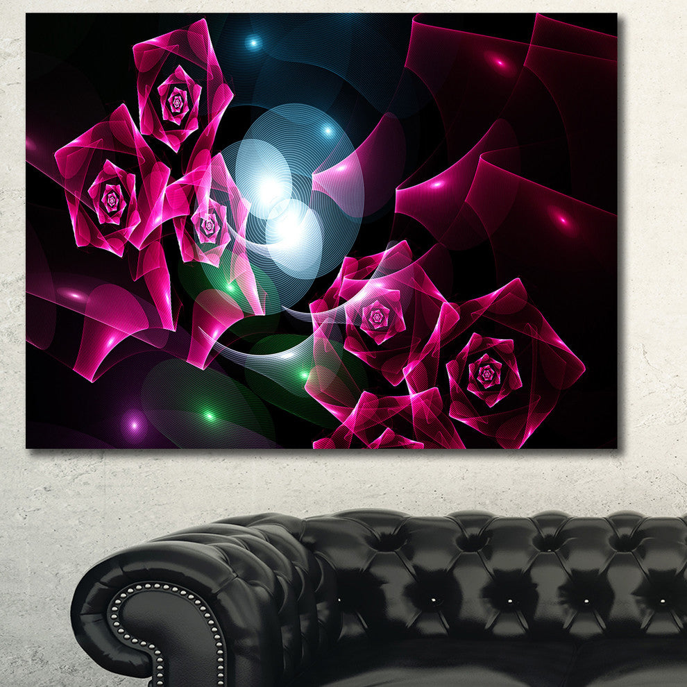 Pink Bouquet of Beautiful Roses, Oversized Abstract Canvas Art Print, 60x40