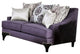 Chenille And Wooden Love Seat with Sloped Arms Design, Purple