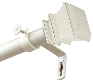 Michel 1" Curtain Rod, White, 48-84"