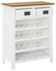 vidaXL Wine Cabinet Bottle Holder 2 Drawers Floor Wine Cabinet Solid Oak Wood