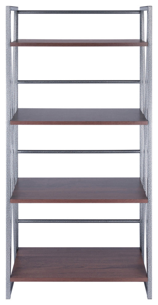 Isa 4-Tier Shelf, Graphite and Walnut