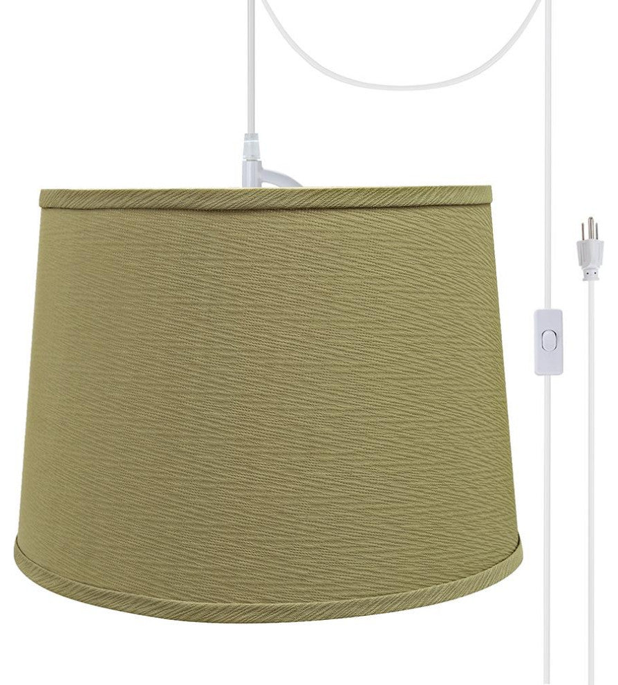 Aspen Creative 72318-21, 1-Light Plug-In Swag Light Conversion Kit, Yellow Brown