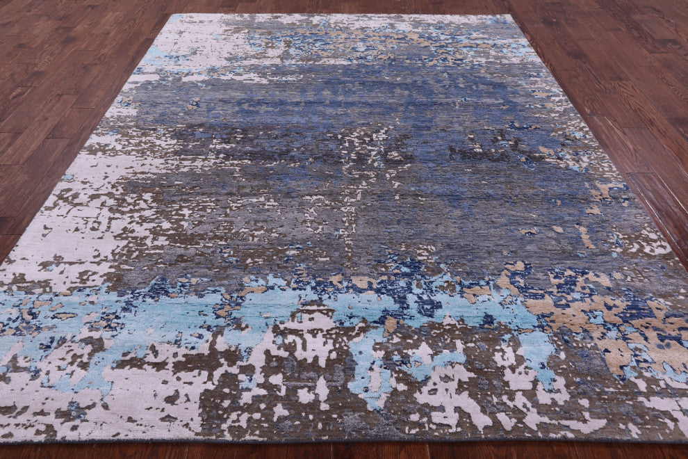 Wool & Silk Abstract Handmade Rug 7' 11" X 9' 11" - Q15795