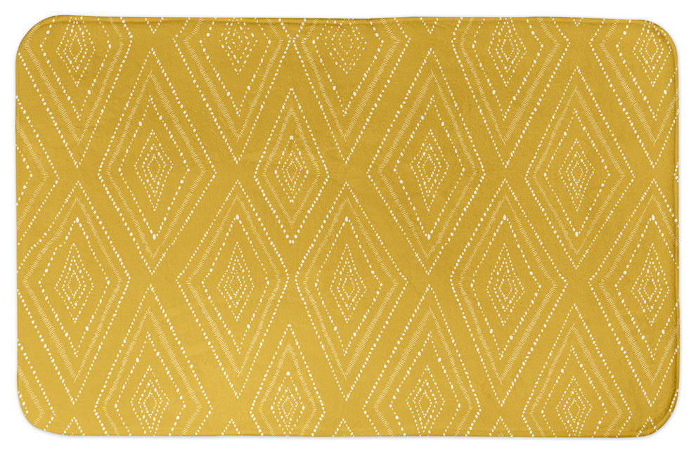 Yellow Tribal Diamond 34x21 Bath Mat