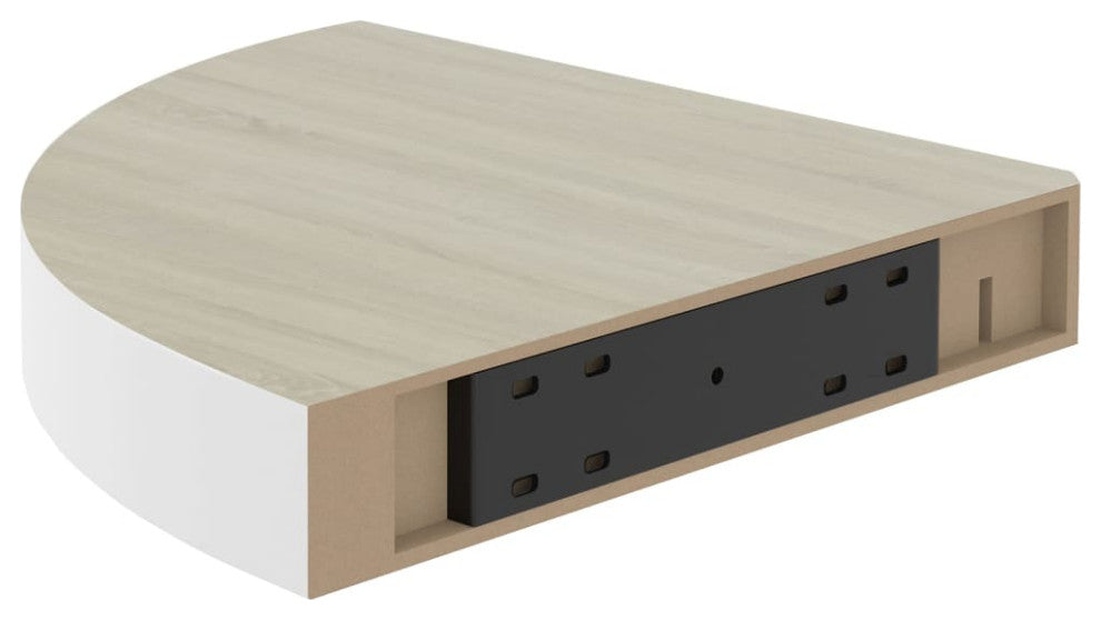 vidaXL Wall Corner Shelves Wall Floating Corner Shelf 2 Pcs Oak and White MDF