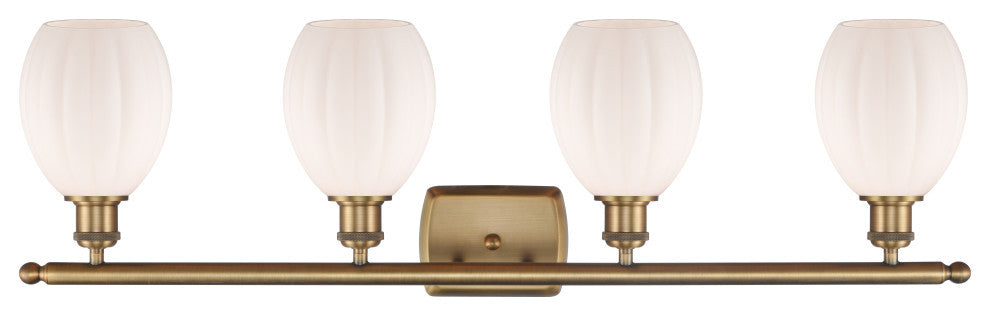 Eaton 3-Light Bath Vanity-Light, Brushed Brass, Matte White