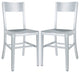 Modern Urban Kitchen Metal Dining Chairs Set of 2 Silver, Outdoor and Indoor