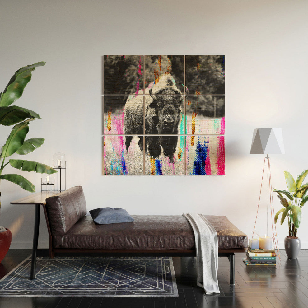 Allyson Johnson Buffalo Abstract Mixed Media Wood Wall Mural
