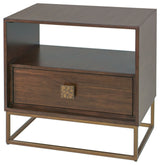 Uttermost 25318 Bexley 16"L Metal and Walnut Wood End Table - Tobacco