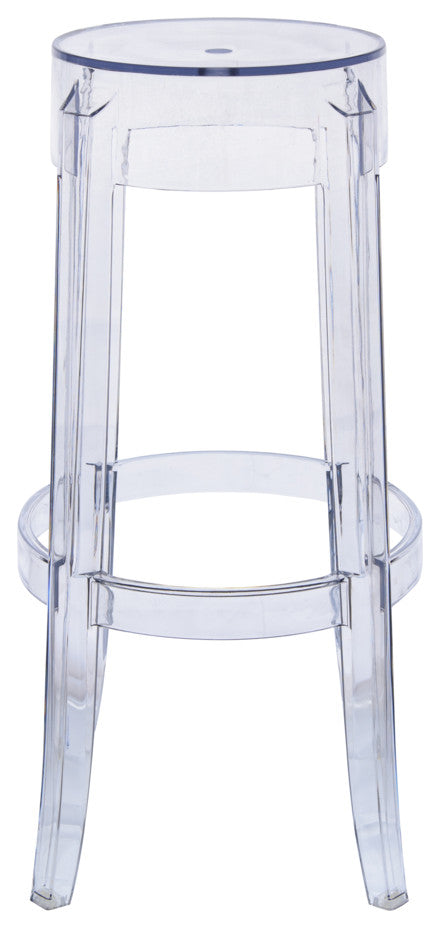Averill Plastic Barstool with Clear Acrylic Seat and Legs