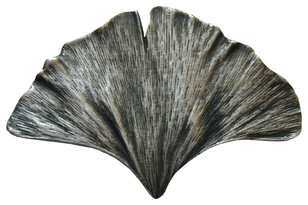 Ginkgo Leaf Knob Antique Brass, Antique Pewter