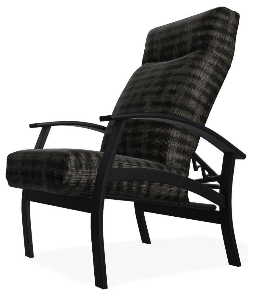 Belle Isle Cushion Outdoor Adjustable Back Chair, Illusion Plaid Onyx/Black