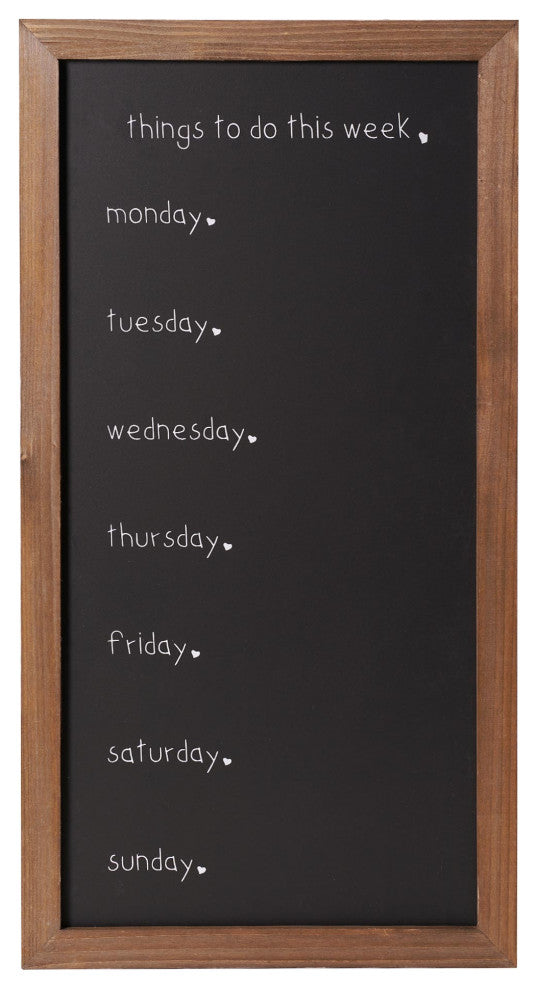 Addie Joy Things to do this Week chalkboard planner- Black/Tan Frame