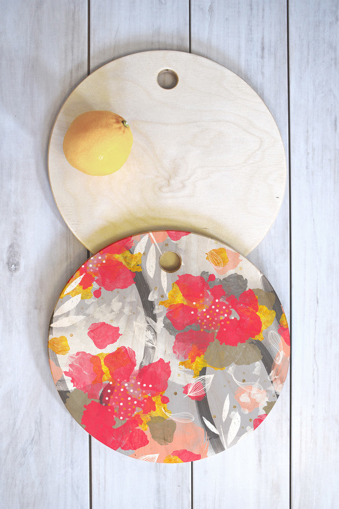 Marta Barragan Camarasa Paint Abstract Flowers Cutting Board, 11.5"x11.5"
