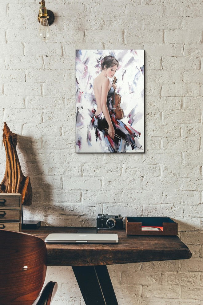 Epic Graffiti "Violinist" by Alexander Gunin, Giclee Canvas Wall Art, 12"x18"