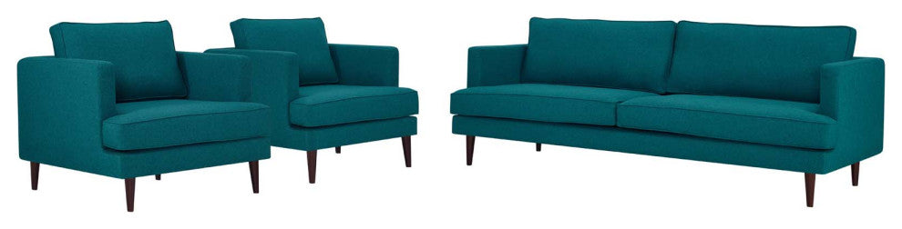 Armchair and Sofa Set, Fabric, Teal Blue, Modern, Living Lounge Hospitality