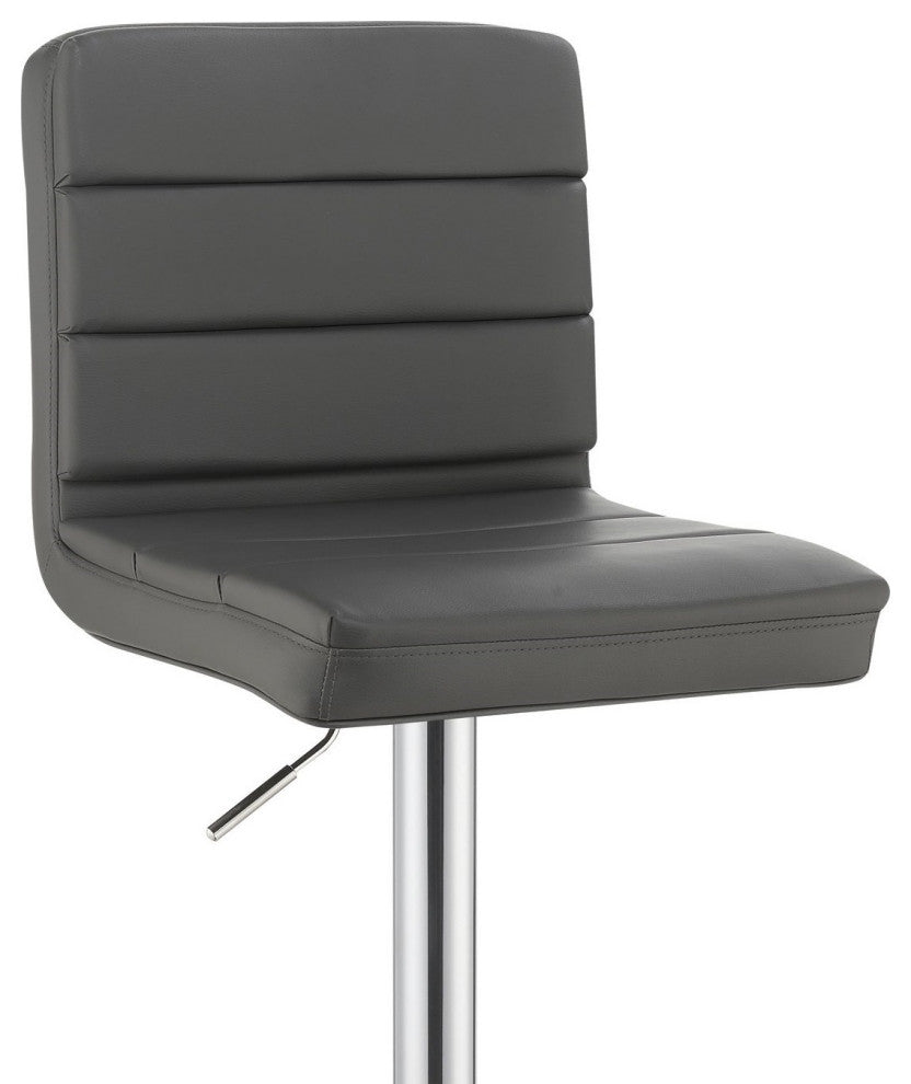 Set of 2 Adjustable Height Bar Stools, Gray