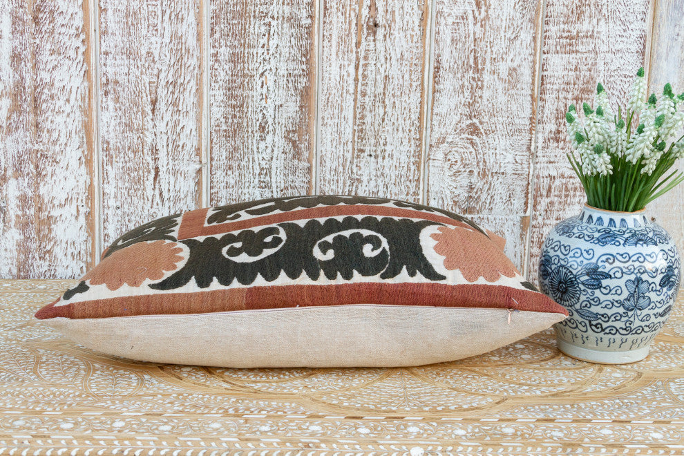 Aziz Thuja Suzani Lumbar Pillow