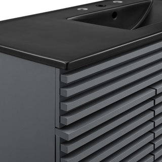 Render 48" Single Sink Bathroom Vanity, Gray Black